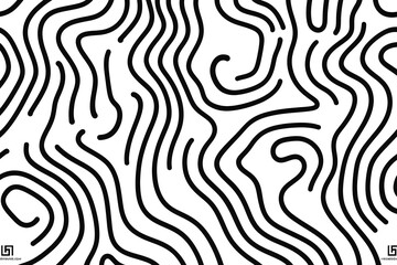 Abstract Black Line Art Design for Modern Aesthetics isolated on white background