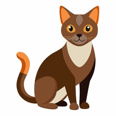 vector illustration of a cat on white background.