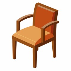 Fototapeta premium wooden chair illustration on white background.