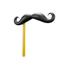3D icon render fake moustache 