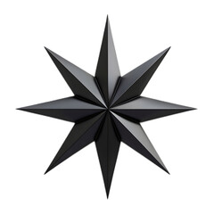 Obraz premium Dramatic Black Eight Pointed Star Graphic Design with Minimalist Geometric Symmetry