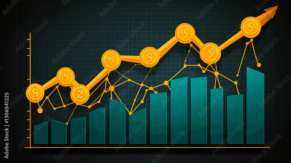 Aufkleber analyzing business growth trends financial data visualization digital environment data insights pers