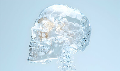 Transparent Human Skull Model with Intricate Internal Details