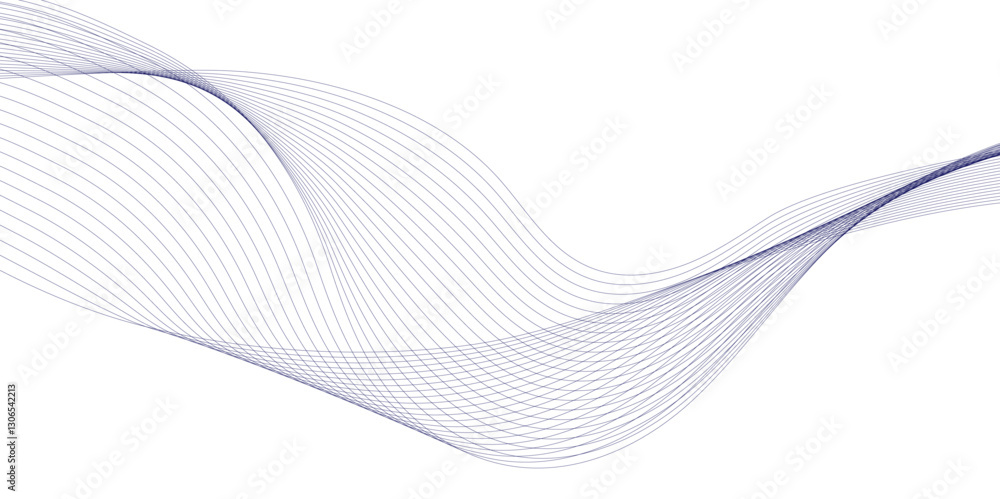 Poster abstract vector background with blue wavy lines.