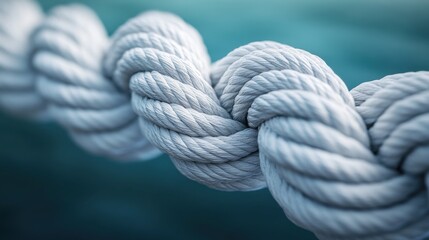 Fototapeta premium A rope made of multiple strands woven tightly together Representing strength through togetherness and teamwork.