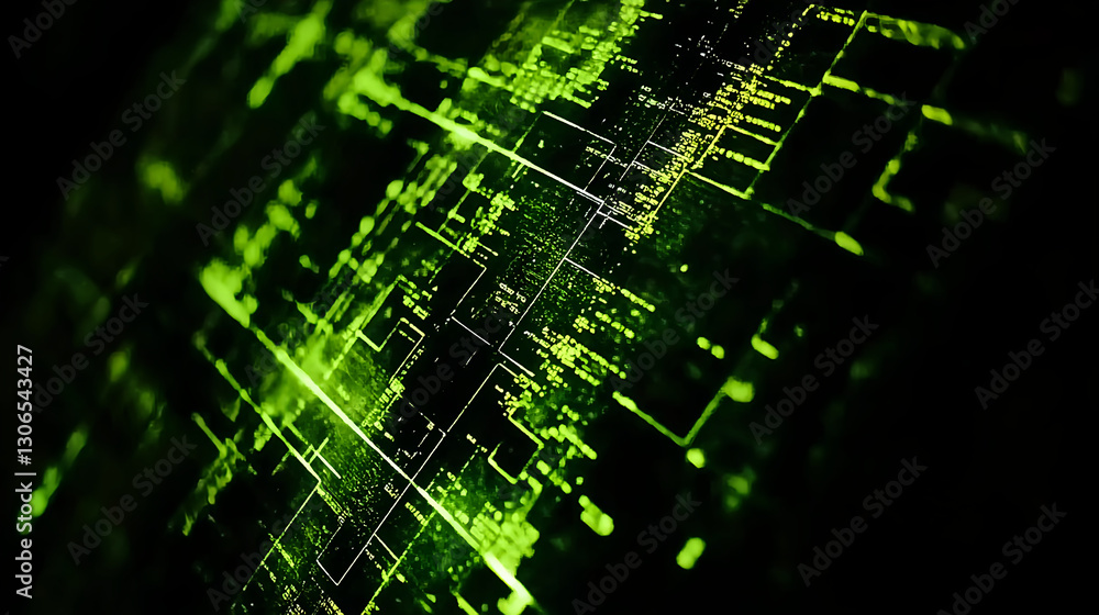 Poster digital technology visualization abstract design graphic content dark background close-up view futur