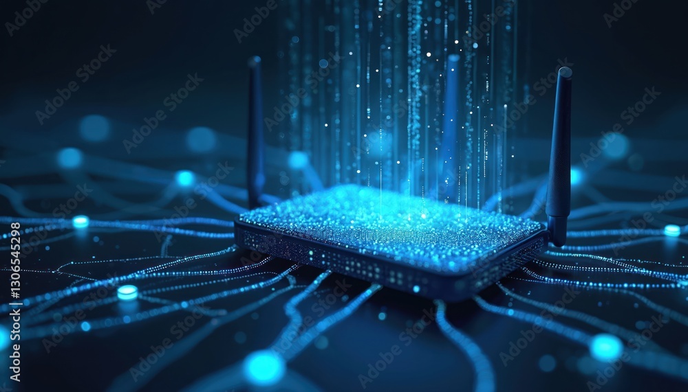 Leinwandbilder modern high speed 5g router for secure home networks and online communication. high bandwidth intern