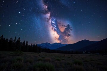 Fototapeta premium Starry night in Philipsburg Montana with Milky Way, astronomy, Philipsburg, astrology
