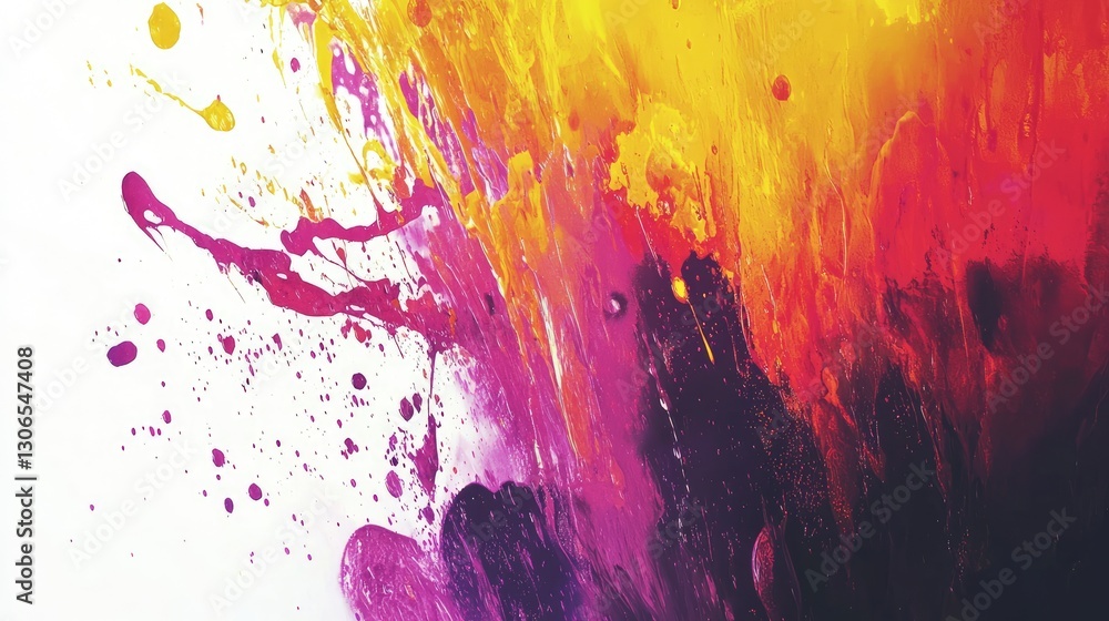 Aufkleber abstract vibrant paint splash; dynamic texture; white background; design element