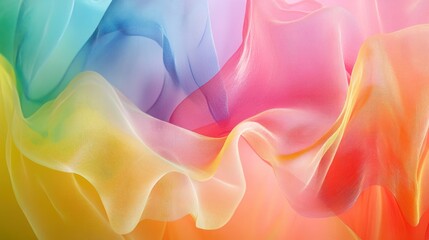 Obraz premium Rainbow fabric flowing, abstract colorful textile background