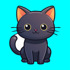 Cute Black Cat Illustration