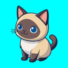 Obraz premium Cute Illustration of Siamese Cat