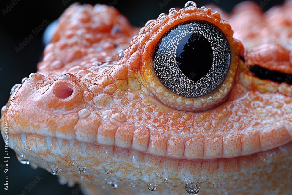 Poster a close-up shot of a lizard's eye with water droplets on its surface