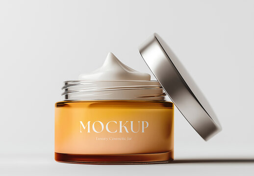 Cosmetic Jar Mockup &ndash; High-End Skincare Cream Packaging Display, Elegant Beauty Product Showcase, Design for Lotion, Serum, and Face Cream Branding