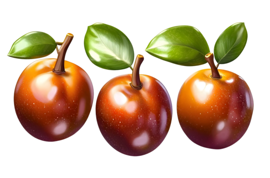 PNG jujube 3d collection, in cartoon style minimal on transparent, white background, isolate