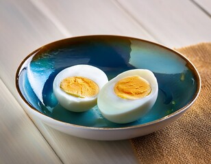  Two boiled eggs white food breakfast