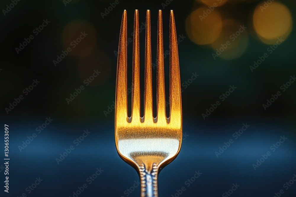 Aufkleber a close-up shot of a fork with a blurred background