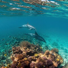 Obraz premium Beautiful tropical island in the Caribbean with clear blue skies, turquoise waters, and sandy beaches, perfect for a summer vacation