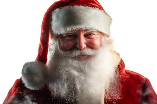 3d rendered santa claus hyper-realistic, isolated on a white background PNG