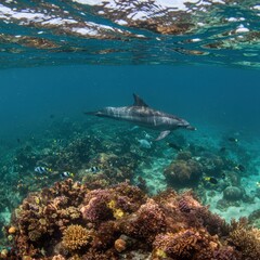 Naklejka premium Beautiful tropical island in the Caribbean with clear blue skies, turquoise waters, and sandy beaches, perfect for a summer vacation