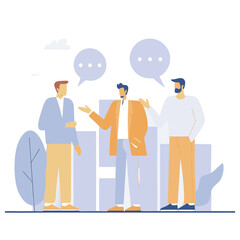 Title: Men talking concept illustration portraying communication discussion and social interaction  
