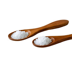 Wooden spoon with see salt in two handmade spoon is made of wood HD photography PNG file download