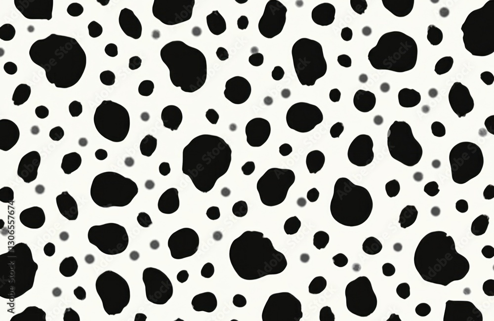 Poster monochrome abstract dalmatian print. black and white spot pattern. spotted repeatable backdrop texti