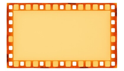 Vintage film border with sprocket holes and golden blank space for adding images text overlays