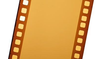 Obraz premium close up of film strip with yellow toned background providing nostalgic vintage feel