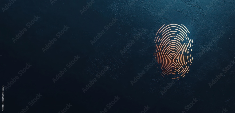 Poster dark background with a minimalistic fingerprint highlights key cybersecurity themes.