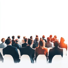 Diverse Business Professionals at a Conference, Back View