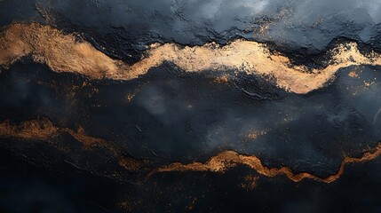 Dark, textured rock surface with golden veins