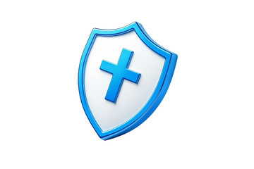 Fototapeta premium Shield with plus symbol on Transparent PNG format Background.