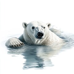 Fototapeta premium Majestic Polar Bear in Arctic Water