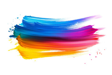 Colorful strokes with vibrant colors, isolated   on Transparent PNG format Background. 