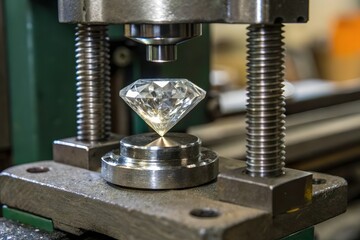 diamond under hydraulic press machine for hardness testing