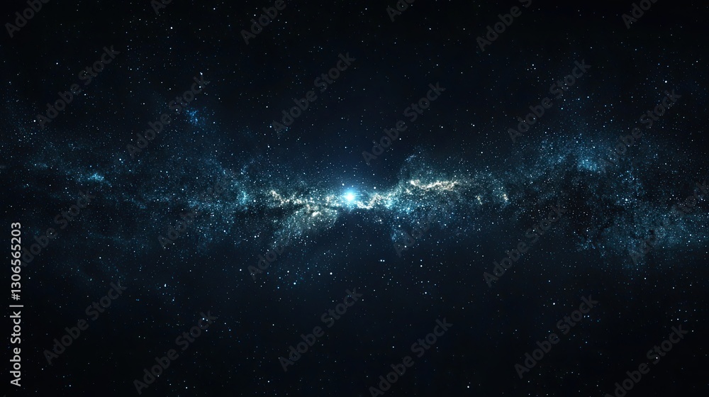 Canvas Prints a single bright star shines in the center of a dark cosmic sky surrounded by endless space the simpl