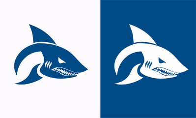 illustration vector graphic of design shark head suitable for logo symbol