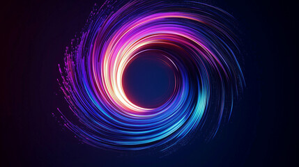 Naklejka premium Abstract futuristic spiral with neon light,Blue light,laser lights, luminous,circular halo,glowing light with particles,Light ellipse,Galaxy Glint,Glowing podium,Space tunnel, science technology