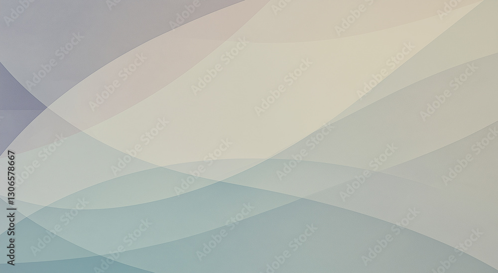 Poster soft abstract background with overlapping translucent waves in pastel tones, modern minimal design f