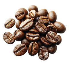 Fototapeta premium Aromatic Roasted Coffee Beans Close up Pile Dark Background Rich Brown Caffeine Energy Beverage