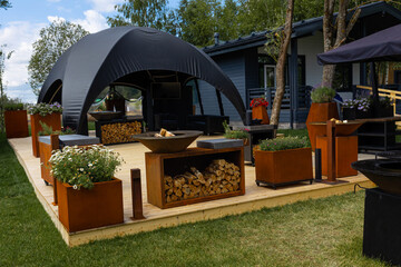 A modern, comfortable and beautiful recreation area for a large company or family outside the city with all amenities.