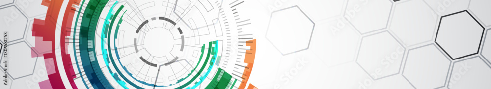 Leinwandbilder Abstraction on the theme of tech circles. Scientific and technological background. Vector background.