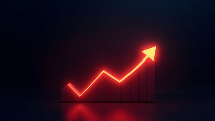 Data Decline Alert: Glowing Red Graph with Sharp Descent and Alert Icon Signifying Negative Trends - Stock Photo Concept with Space for Customization