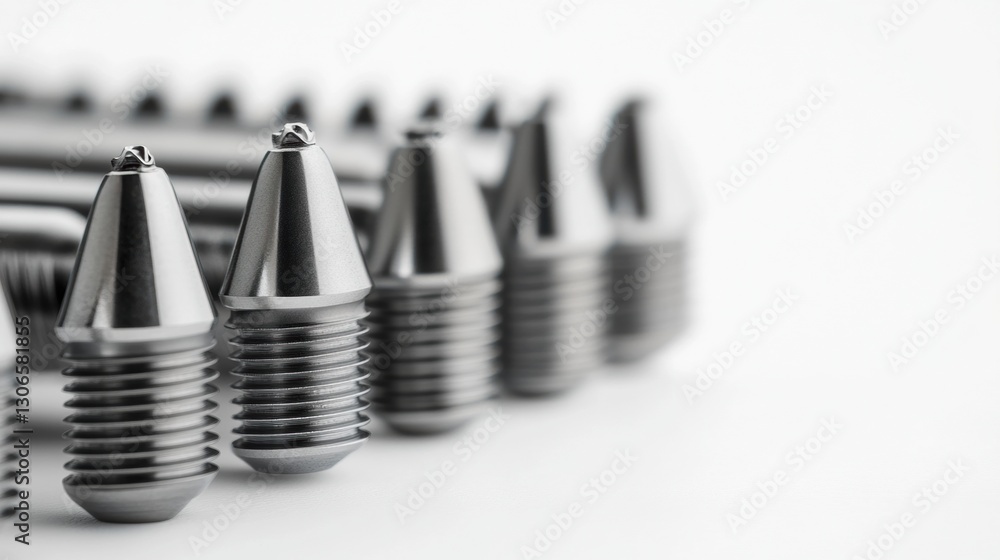 Aufkleber Smooth dental implants displayed against a white background with space for text above Generative AI