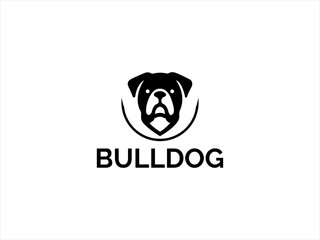 Simple black and white Bulldog logo design