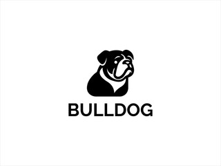 Simple black and white Bulldog logo design