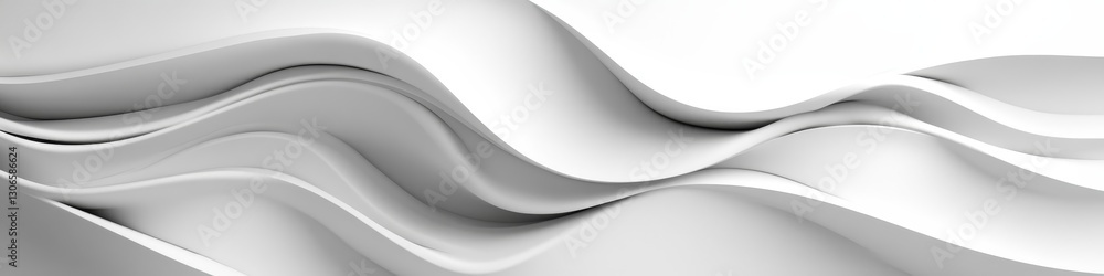 Poster abstract seamless pattern of smooth white waves. elegant, flowing lines in a minimalist design.