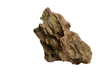Obraz premium Uniquely carved dragon stone with intricate erosion details isolated on transparent background. PNG transparency