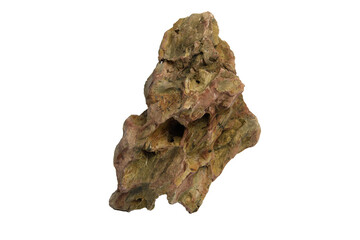 Vertically dragon stone with jagged edges and weathered texture isolated on transparent background....
